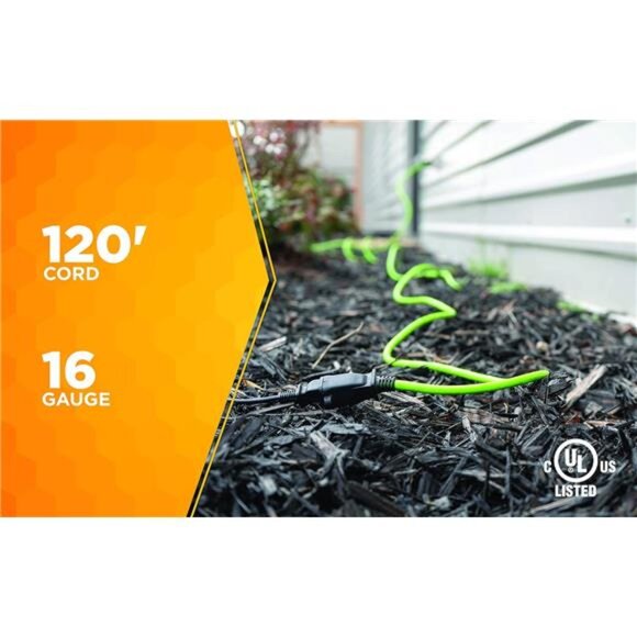Outdoor Extension Cord, 120 Foot Light Duty, Water Resistant, Flexible, 16 Gauge - Picture 4 of 7